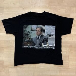 Black Short Sleeve Graphic Tee with Vintage Print cropped